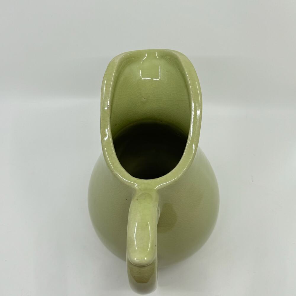 Vintage Mid-Century Large Crazed Pastel Green Pitcher Jug - Picture 5 of 8